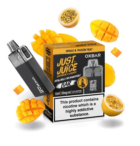 Oxbar And Just Juice Mango And Passion Fruit 20mg Bundle Vape Box