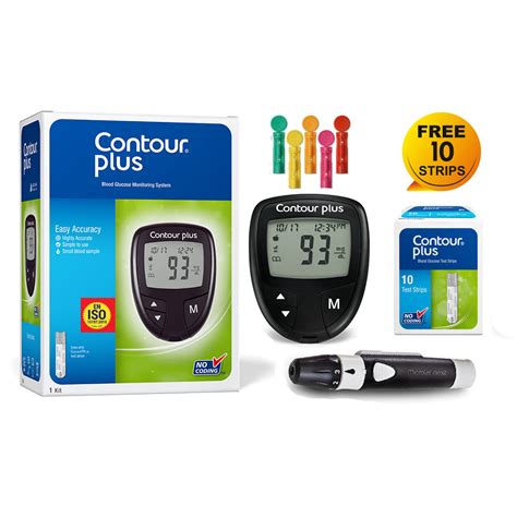 Contour Plus Blood Glucose Monitoring System With Free Strips Kit