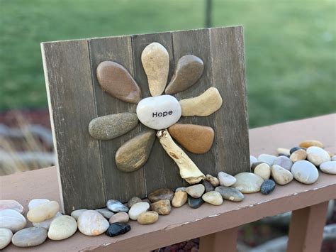 Pebble art flowers pebble art family pebble art picture | Etsy