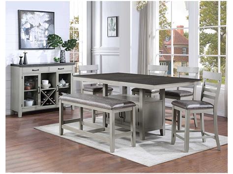 Hyland 5 Piece Counter Height Dining Table And Chairs From Steve Silver Collection X Virtual 489 1