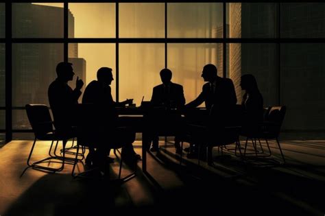 Premium AI Image | Business meeting Silhouette city background