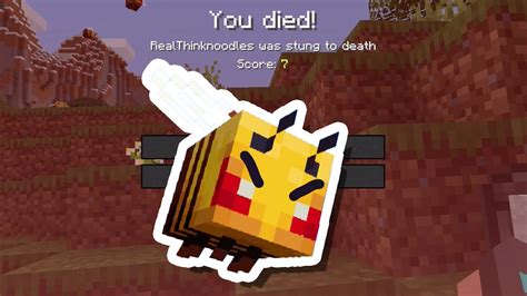 I Got Stung To Death By Bees In Minecraft 1 15 Youtube