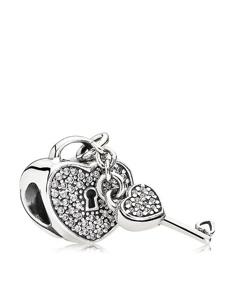 Pandora Charm Sterling Silver And Cubic Zirconia Lock Of Love Moments