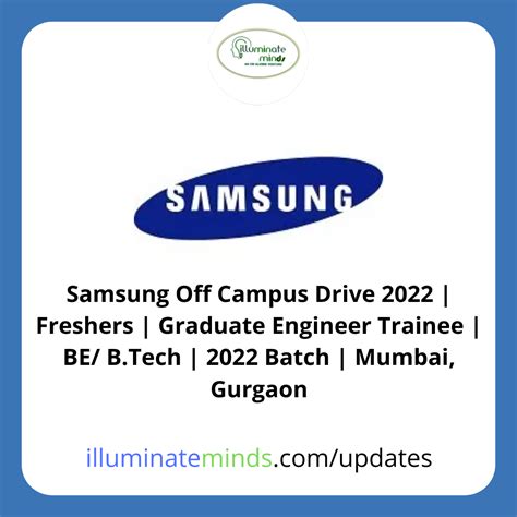 Samsung Off Campus Drive Freshers Graduate Engineer Trainee