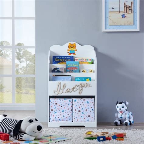 China Customized Kids Bookshelf With Storage Bins Manufacturers Factory