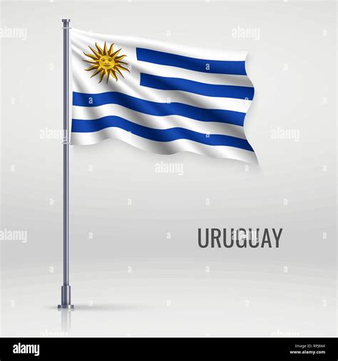 Ondeando La Bandera De Uruguay Sobre El M Stil Plantilla De Dise O De