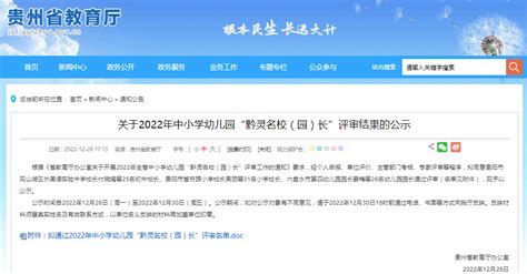 贵阳这些校长、园长上榜！2022年贵州中小学幼儿园“黔灵名校（园）长”评审结果公示工作单位湖区