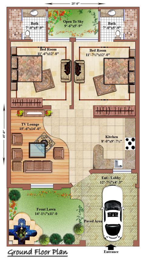 5 Marla House Map With Complete Details 5 Marla House Plan With Front