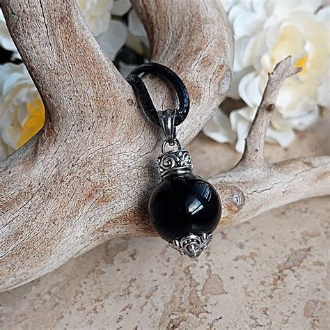 Black Glass Urn Pendant Necklace Fillable Keepsake Jewelry Cremation Jewelry Handmade