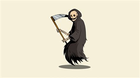 Grim Reaper Wallpaper 4k Minimalist 8k Illustration
