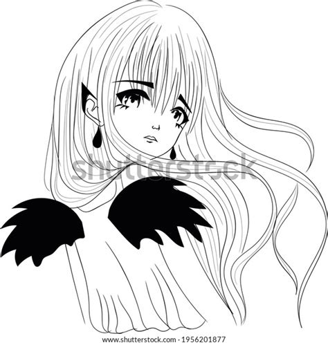 Cute Anime Angel Dark Angel Coloring Stock Illustration 1956201877 Shutterstock