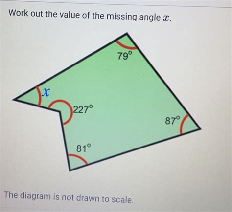 Solved Work Out The Value Of The Missing Angle X The Diagram Is Not