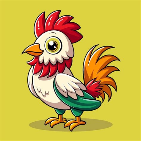 Adorable Rooster Cartoon Vector Illustration Premium Ai Generated Vector