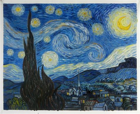 The Starry Night Vincent Van Gogh Hand-painted Oil Painting - Etsy ...