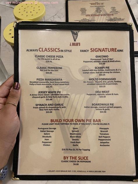 Online Menu of J. Dolan's Restaurant, Honolulu, Hawaii, 96816 - Zmenu