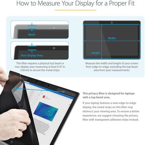 StarTech.com Laptop Privacy Screen for 15.6" Notebook - Removable ...