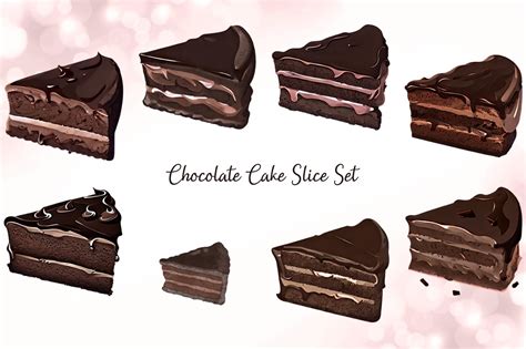 Chocolate Cake Slice Set Graphic by Picture Pizzazz · Creative Fabrica