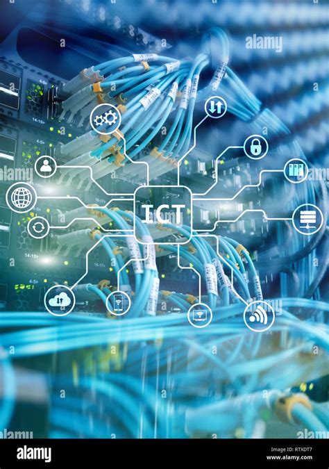 ICT - information and communications technology concept on server room ... 