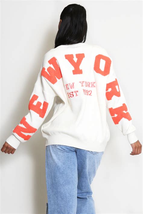 New York Embossed Jumper Buy Fashion Wholesale In The Uk