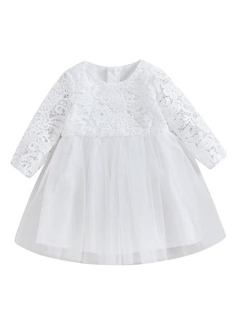 Emmababy Girls Princess Dress With Floral Embroidery Long Sleeves