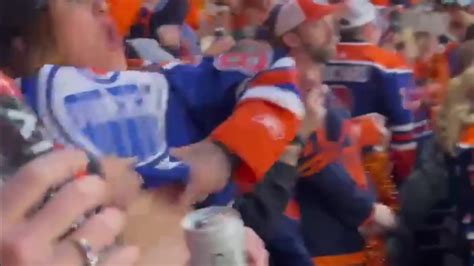 Oilers Fan Flashes Crowd Video