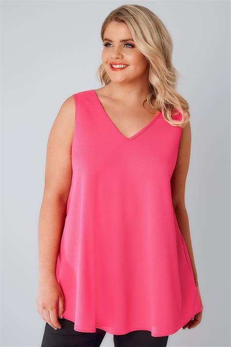 Hot Pink Sleeveless Swing Top Swing Top Outfit Clothes Casual Tops