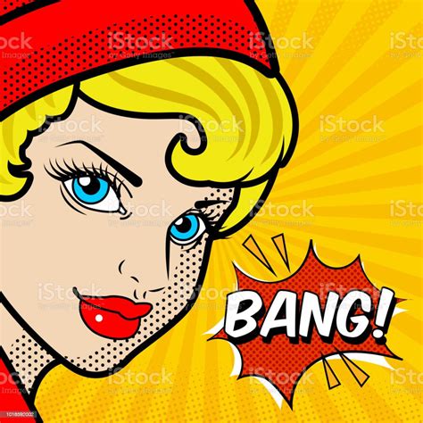 Pop Art Woman Speech Bang Vector Image Stock Illustration Download