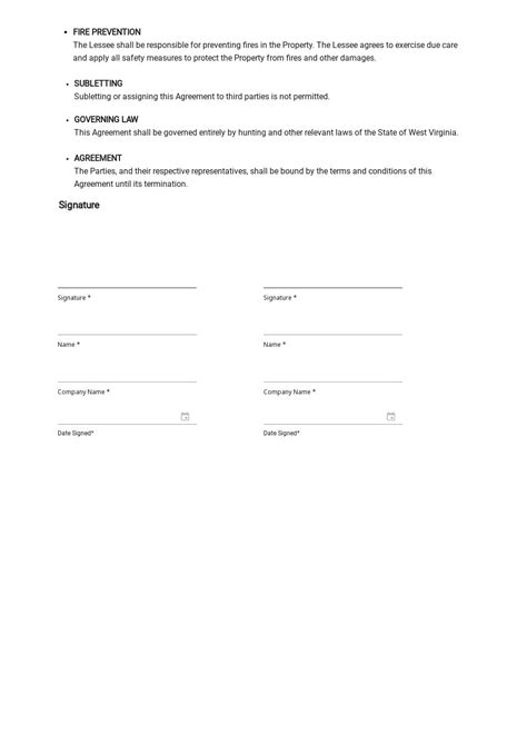 Simple Hunting Lease Agreement Template