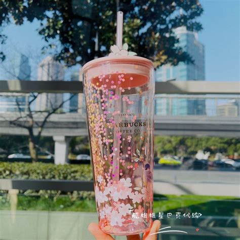 Starbuck Official Store Starbuck ถ้วย2022ฤดูใบไม้ผลิสามมิติ Cherry Blossom Bird เพลงดอกไม้กลิ่น