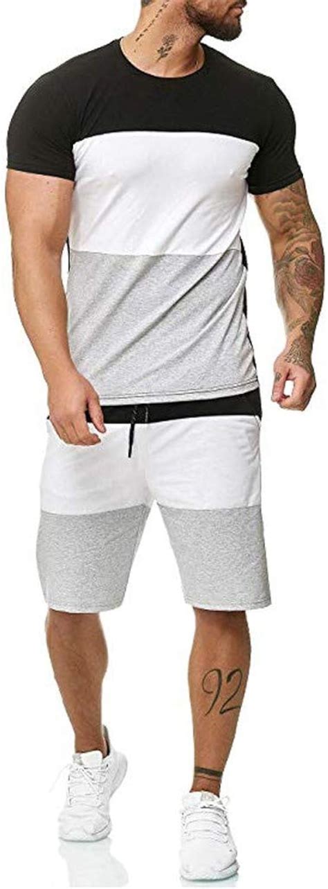 Burband Mens Summer Tracksuits Shirt And Short Sets For Men