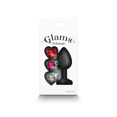 Glams Xchange Heart Small 7cm Plug Anal Din Silicon Cu 3 Pietre