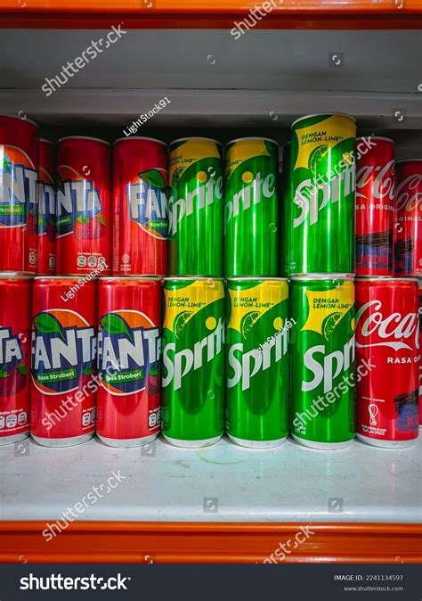 Canned Carbonated Drinks On Store Shelves Stock Photo 2241134597 ...