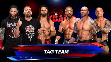 ROMAN REIGNS SETH ROLLINS AND DEAN AMBROSE VS TRIPLE H RANDY ORTON AND