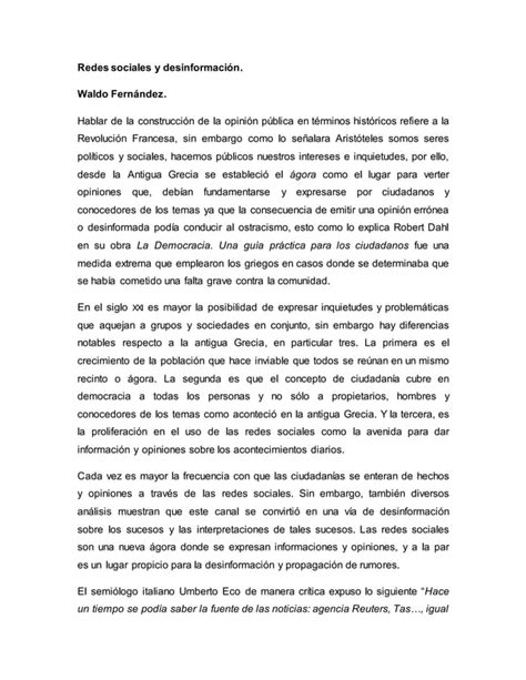 Columna De Opinion De Waldo Fernandez Sobre Las Redes Sociales Y La Responsabilidad De Compartir