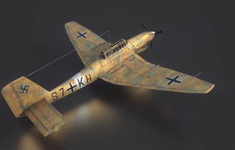 3D Model Afrika Korps Ju 87 Stuka VR AR Low Poly CGTrader