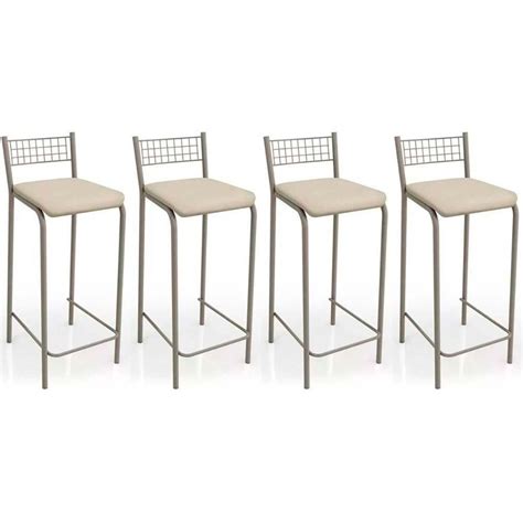 Kit 4 Banqueta de Cozinha Gênova B705 4 Un Niquel Nude 16 MadeiraMadeira