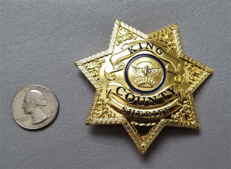 Sheriff Badge Gold "King County" police - Hangar 19 Prop Rentals