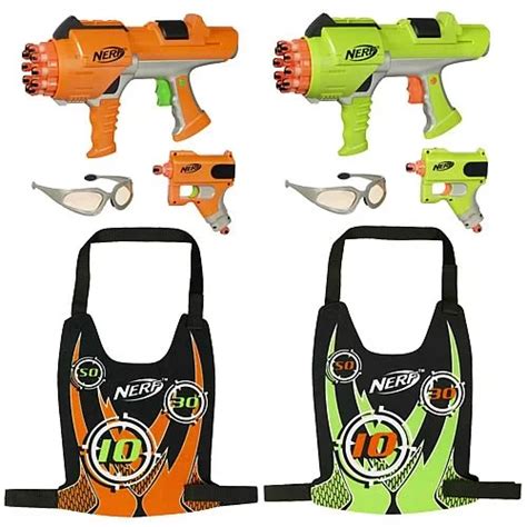 Nerf Dart Tag Hyperfire Deluxe 2 Player Blaster Set Superheroes Inc