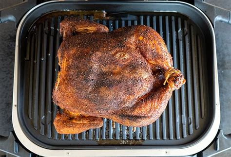 Smoked Whole Chicken On A Ninja Woodfire Grill Girls Can Grill