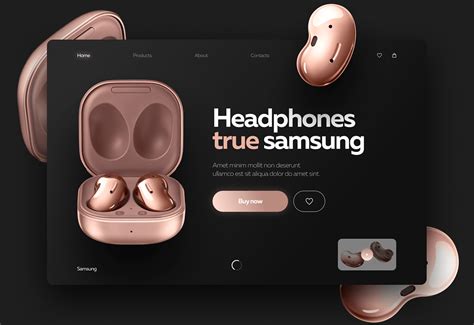 Страница наушников Samsung on Behance