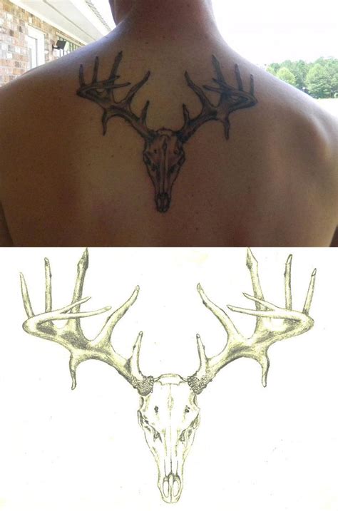 Deer Skull With Antlers Tattoo