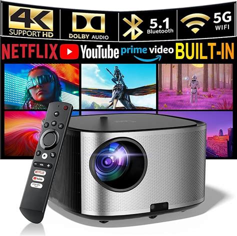 Meer K Projector With Wifi And Bluetooth Netflix Prime Video