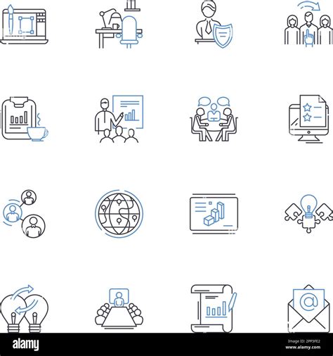 Performance Evaluation Line Icons Collection Metrics Analysis