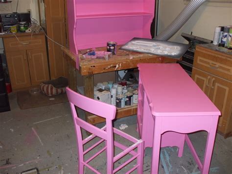 Old Wood New Paint Vintage Girls Pink Desk