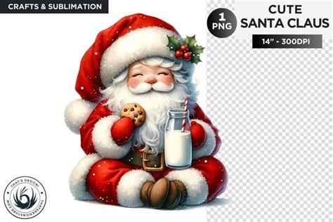 Cute Santa Claus Clipart Christmas Png For Sublimation