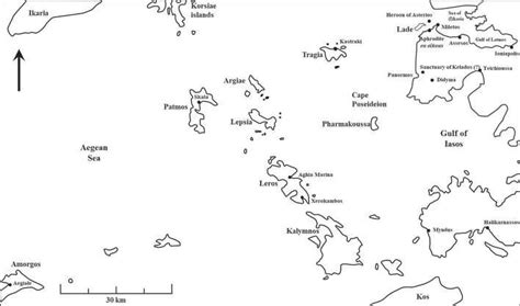 Map Of Milesia And The Islands And Monuments Defining Its Maritime