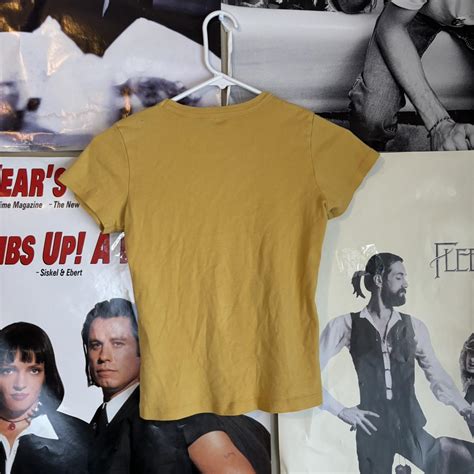 John Galt Yellow Basic Baby Tee Johngalt Depop