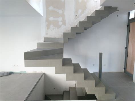 Modern Concrete Stairs With Microcement Finish