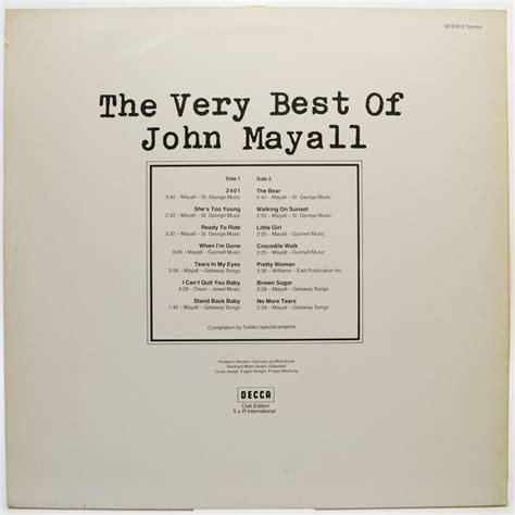 John Mayall The Very Best Of John Mayall 2870 ₽ купить виниловую
