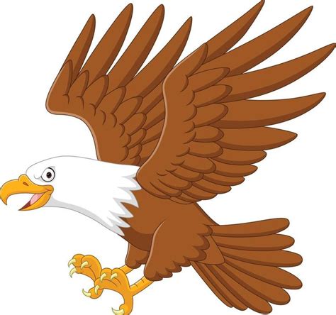 Cartoon Eagle Flying On White Background Нарисованный Мультфильмы